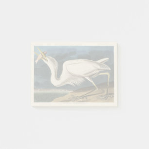 Post-it® Illustration vintage d'Audubon du Grand Héron Blan