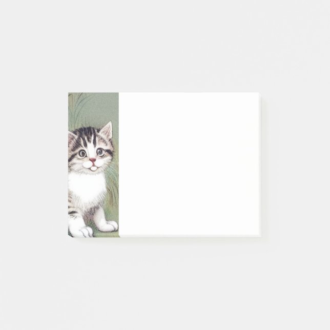 Post-it® Illustration vintage de chaton rayé (Devant)