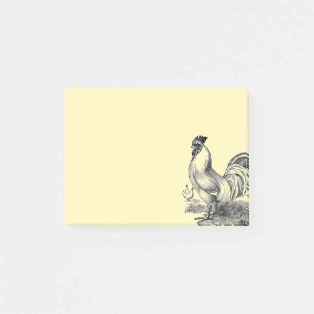 Post-it® Illustration vintage de coq (Devant)