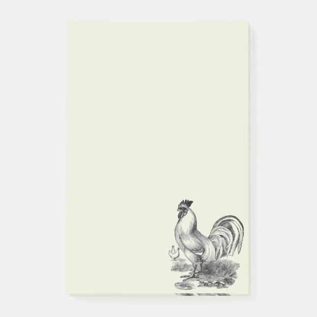 Post-it® Illustration vintage de coq (Devant)