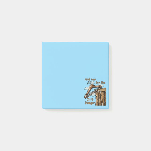 Post-it® Image amusante de Cliff Hanger avec jeu de mot (Devant)