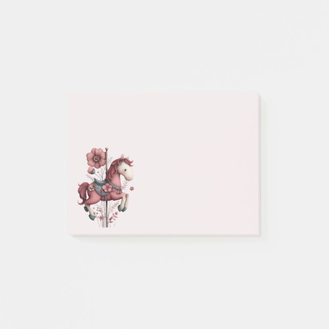 Post-it® Image de cheval de carrousel fantaisiste (Devant)
