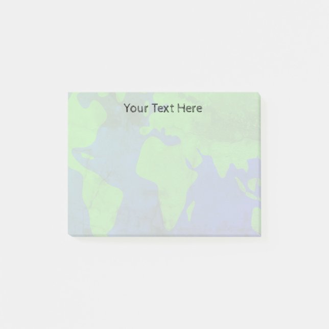 Post-it® Image de filigrane de carte du monde personnalisée (Devant)