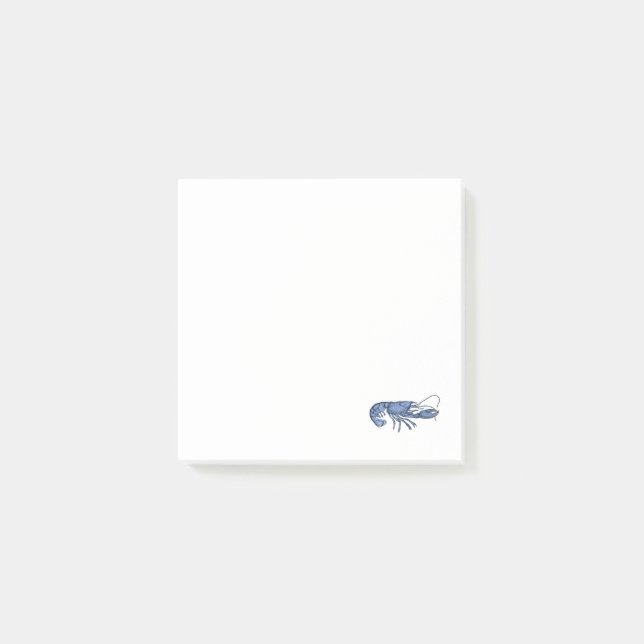 Post-it® Image rétro vintage de homard bleu (Devant)