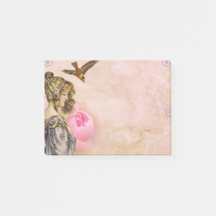 Post-it® Image vintage de rose de rose de femme