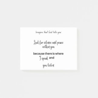 Post-it® Imaginez que Dieu dise : Cherchez le silence et la