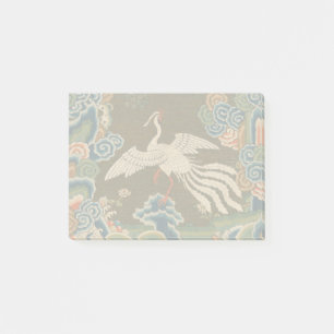 Post-it® Impression de broderie en soie blanche antique chi