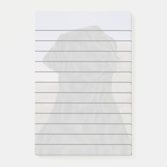 Post-it® Impression de chien Labrador Retriever noir (Devant)