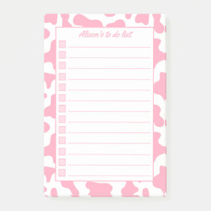 Post-it® Impression de vache rose personnalisée