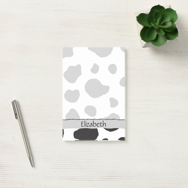 Post-it® Impression De Vache, Spots De Vache, Noir Et Blanc (Bureau)