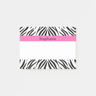 Post-it® Impression personnalisée en noir, blanc, rose chau