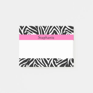 Post-it® Impression Zèbre noir, blanc et rose chaud personn
