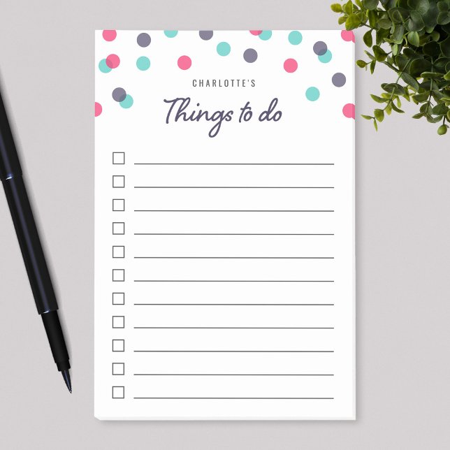 Post-it® Indigo Pink Turquoise Confetti Thèmes à faire List (Créateur téléchargé)