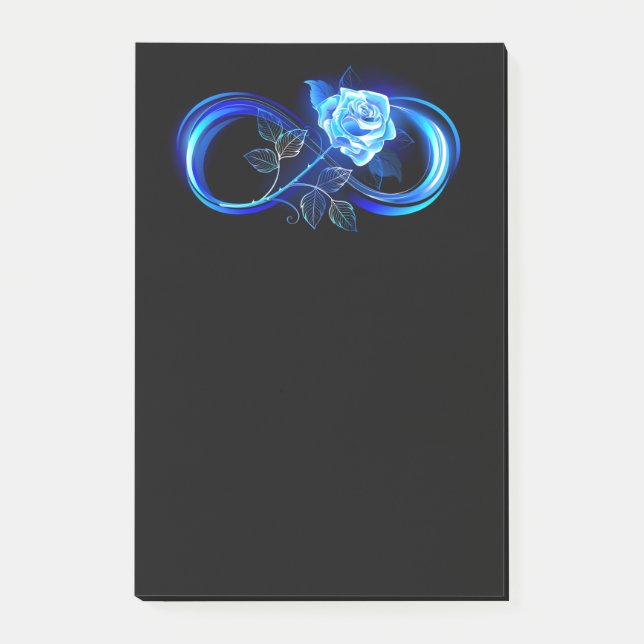 Post-it® Infini lumineux avec rose bleue (Devant)