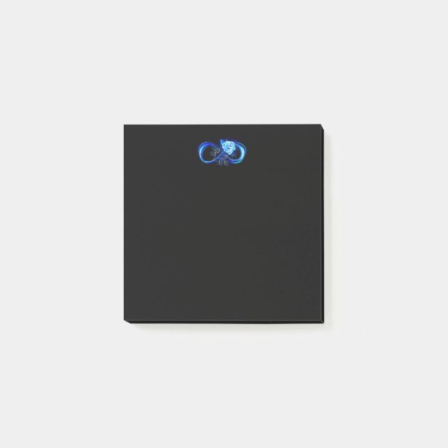 Post-it® Infini lumineux avec rose bleue (Devant)