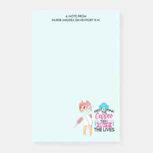 Post-it® Infirmière amusante qui dit avec une grande aiguil