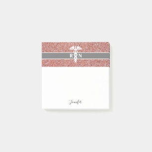 Post-it® Infirmière personnalisée RN Rose Gold Parties scin