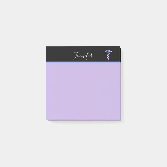 Post-it® Infirmière Praticien Médicale Pastel Purple Nom (Devant)