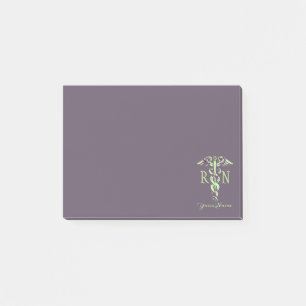 Post-it® Infirmière RN Nom personnalisé Marbre pourpre Po