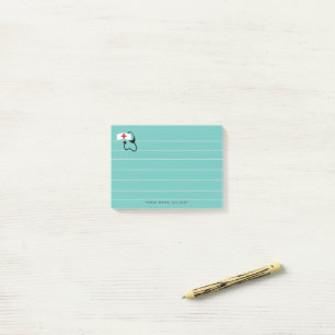 Post-it® Infirmière Stethoscope Avec Lignes Turquoises Per