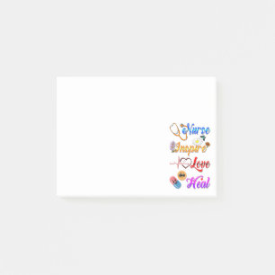Post-it® Infirmière Sticky Inspirez Amour Guérir Med Thérap