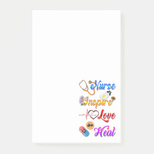 Post-it® Infirmière Sticky Inspirez Amour Guérissez Med Thé