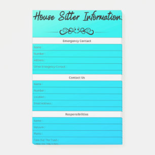 Post-it® Info-Sitter de la maison Urgence, contact & tâches