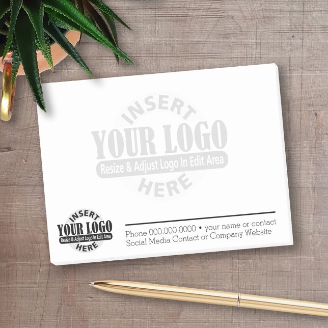 Post-it® Informations de contact de base pour l'entreprise  (Personalized Post-It Note - Add Your Logo to make a great promotional product)