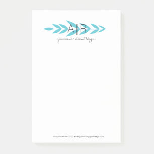 Post-it® Initiale de feuille florale minimaliste