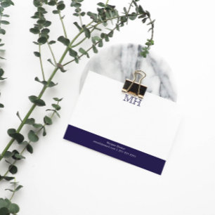 Post-it® Initiales de base propres Bleu foncé blanc