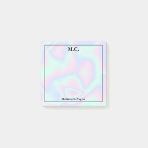Post-it® Initiales du monogramme de texture holographique 