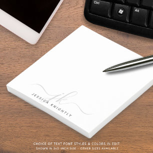 Post-it® Initiales du Monogramme moderne Gris