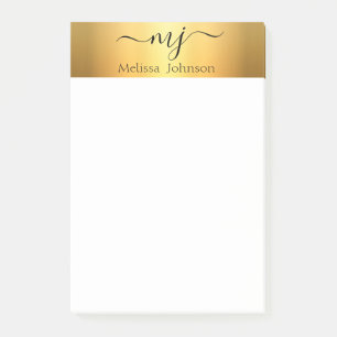 Post-it® Initiales élégantes sur or