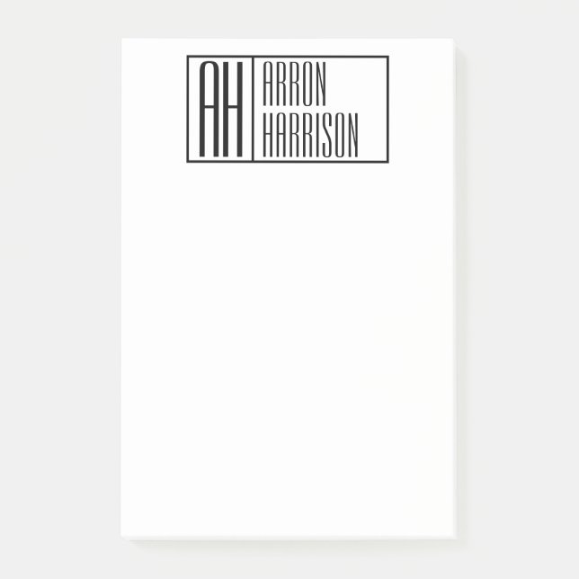 Post-it® Initiales minimales modernes & Logo de nom (Devant)