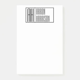 Post-it® Initiales minimes modernes et logo de nom