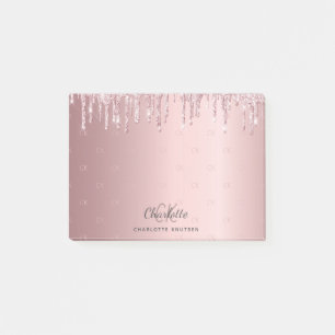 Post-it® Initiales monogrammes de goutte de parties scintil