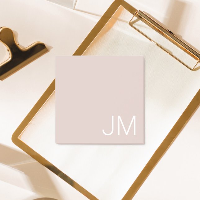 Post-it® Initiales Monogrammes Tendance Rose Vierge Surdime (Créateur téléchargé)