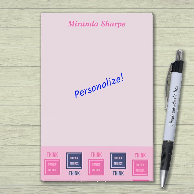 Post-it® Inspiration penser en dehors de la boîte rose (Créateur téléchargé)