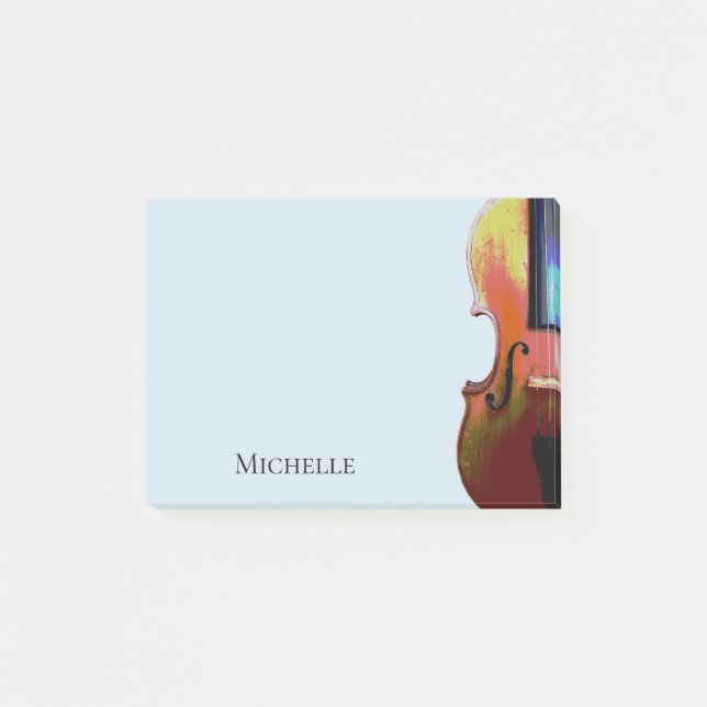 Post-it® Instrument de musique Cute Violon bleu (Devant)