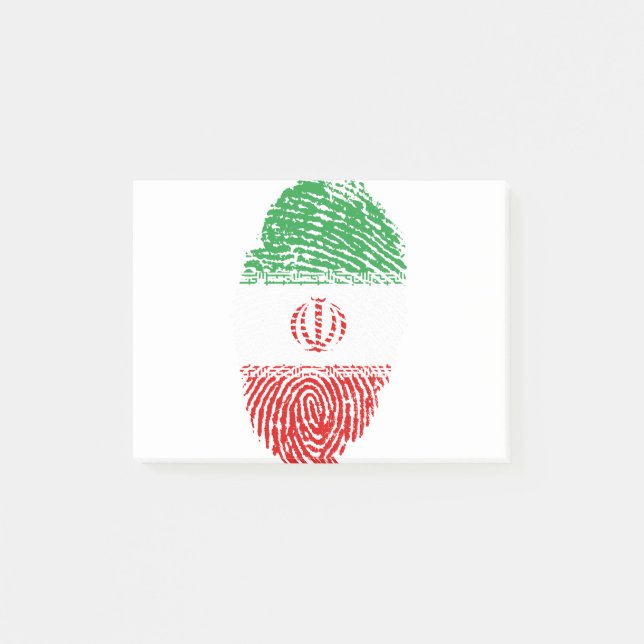 Post-it® Iran Drapeau empreintes digitales Identité du pays (Devant)