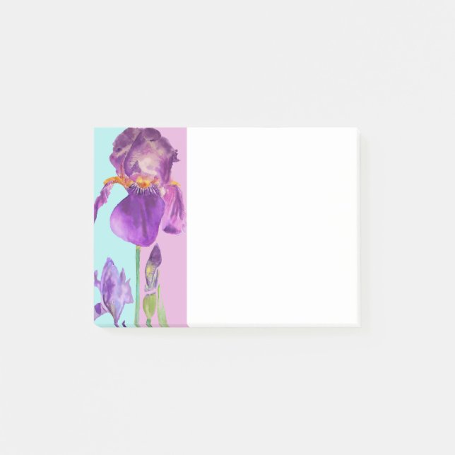 Post-it® Iris Watercolor Motif Purple Post it Notes (Devant)