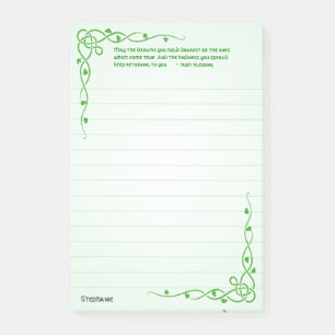 Post-it® Irlandais Bénédiction St Patrick's Green Celtic Br