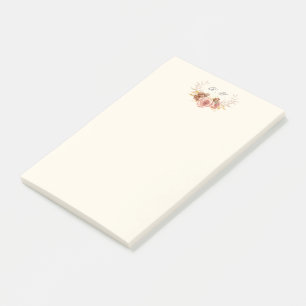 Post-it® ivoire blanc champagne rose monogramme crest