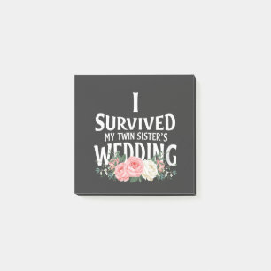 Post-it® J’ai survécu aux couples Mariages de ma soeur jume