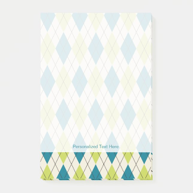 Post-it® Jacquard Bleu Et Vert (Devant)