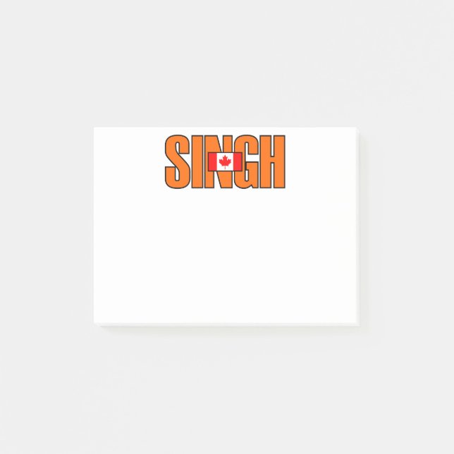 Post-it® Jagmeet Singh Orange Bold Texte canadien Couleur d (Devant)