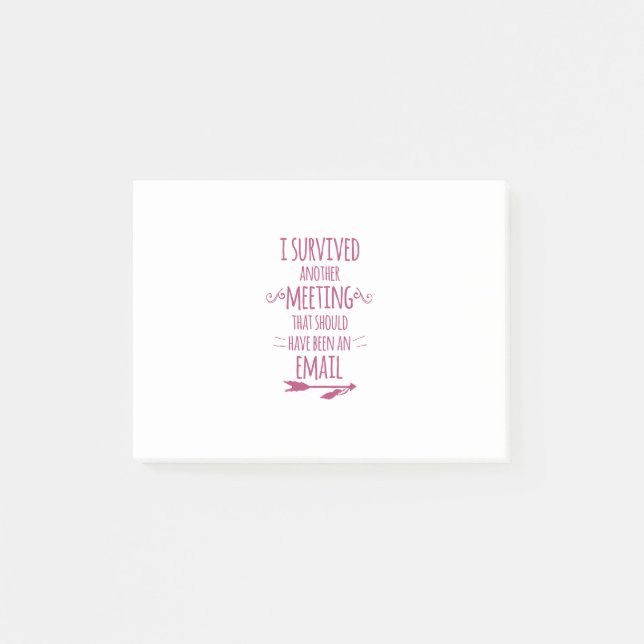 Post-it® J'ai survécu à une autre réunion (Devant)