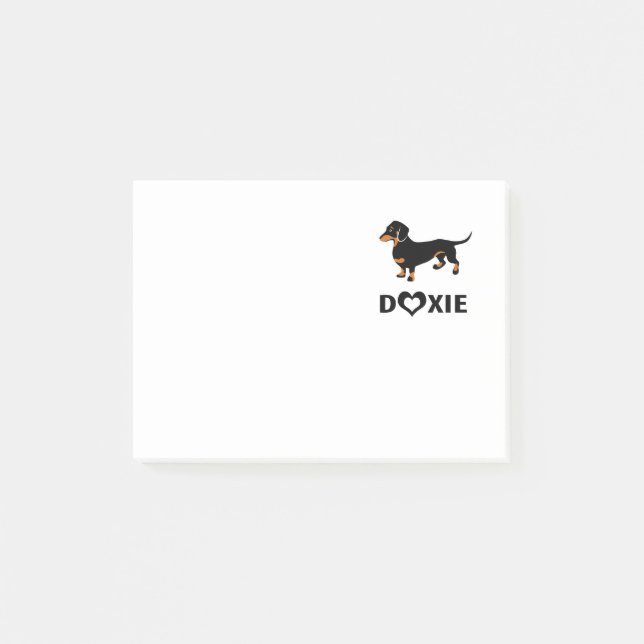 Post-it® J'aime des Doxies - teckel noir et bronzage mignon (Devant)