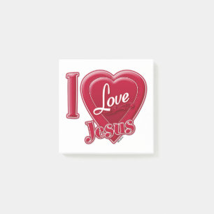 Post-it® J'aime Jésus Coeur Rouge