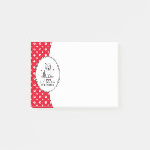 Post-it® J'aime les vieux bergers anglais (Grey 1) mignonne